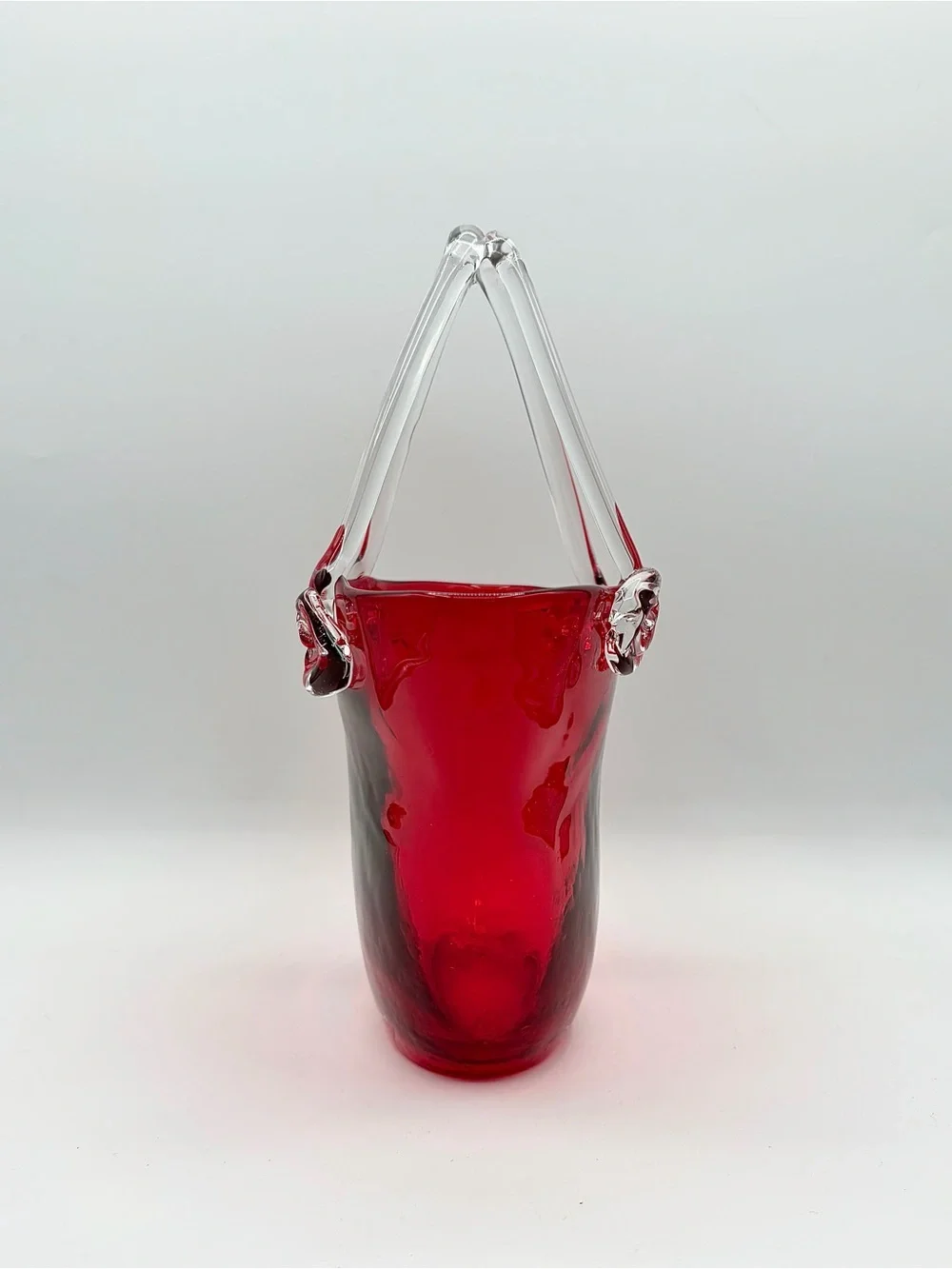 Design Society Ruby Red Glass Purse Vase